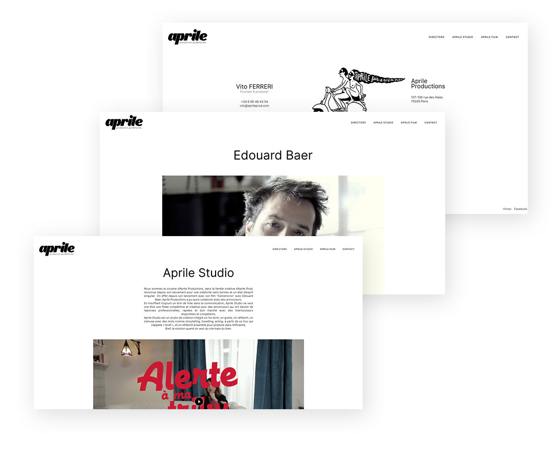 Site Screens Aprile Production